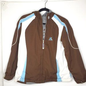 Zeroexposur girl's size 14 reversible jacket mocha